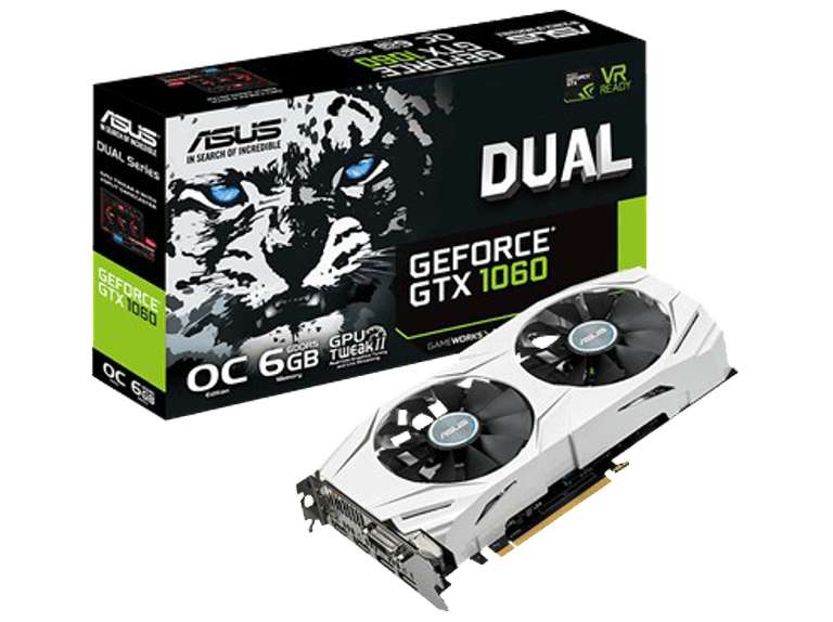 ASUS GeForce® GTX 1060 Dual OC 6GB Grafikkarte + 240GB SSD für 266€ [Mediamarkt]