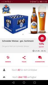 [ orterer getränkemärkte Bayern] 20x 0,5l Kiste Schneider Weisse für 13.99€+1,40€ scondoo Cashback