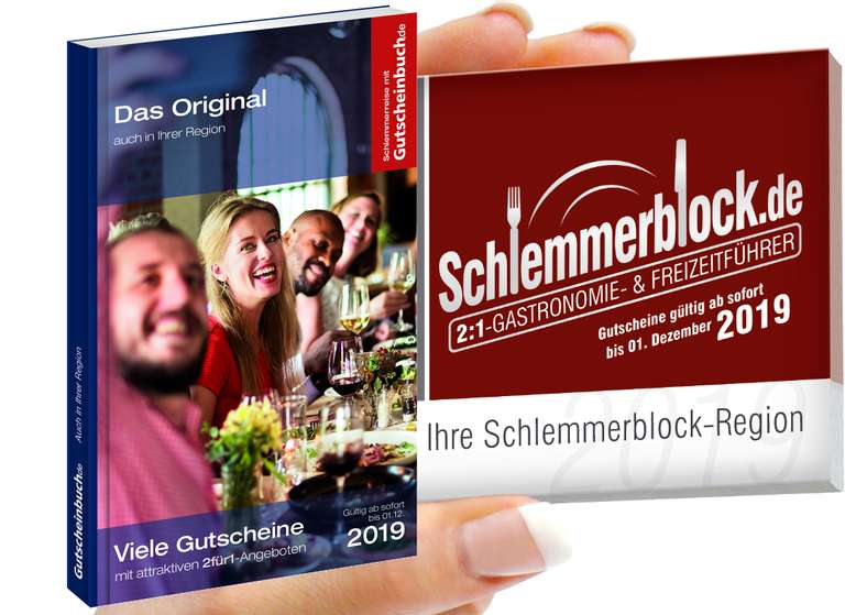 Schlemmerblock / Gutscheinbuch 2019 ab 12,46€ (bei Abnahme von 5 Stück) statt 34,90€