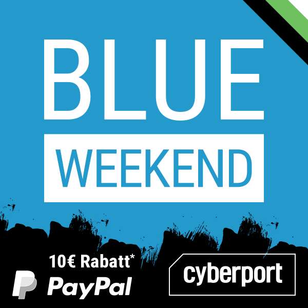 Cyberport Blue Weekend mit zusätzlichen 10€ Rabatt bei Zahlung mit PayPal (28.09.-01.10.)