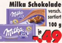 Milka Tafelschokolade ver. Sorten 100g für nur 0,49€ [Kassel Umland]