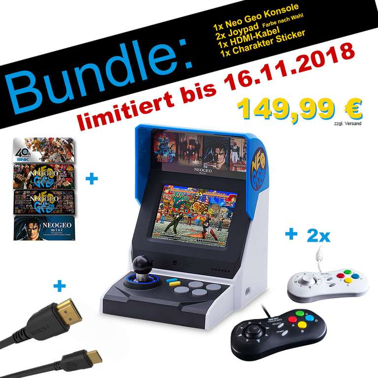 Neo Geo - NeoGeo mini International-Bundle 149,99€ zzgl. VSK 10€ bis 30.11.18