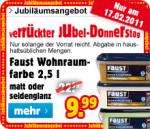Faust Wohnraumfarbe 2,5l für 9,99 EUR offline bei Praktiker