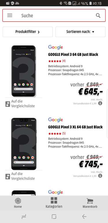 Red Friday**Google Pixel 3 und Pixel 3 XL