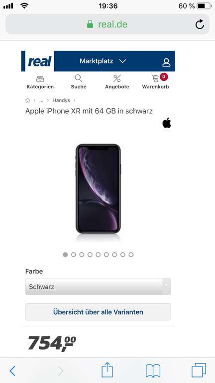 Apple iPhone XR - 64GB  OVP für 754€ inkl. Versandkosten (612€ mit Payback und NL) 128GB ab 654€