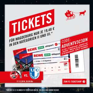 FC Köln Tickets für Spiel gegen Magdeburg 17.12.