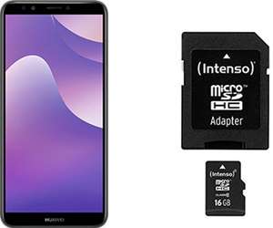 HUAWEI Y7 2018 Dual-SIM Smartphone BUNDLE 15,2 cm (5,99 Zoll) (3000mAh, 16 GB Speicher, Android 8.0) + 16 GB Speicherkarte