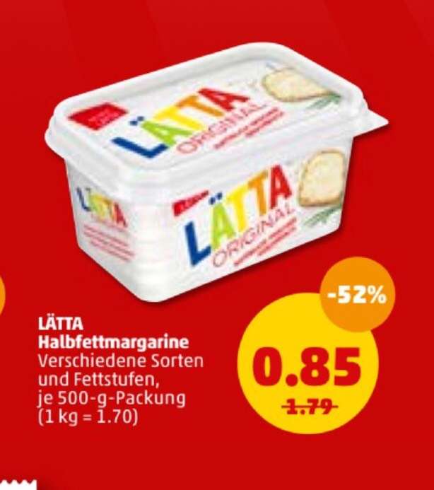 HOT-DEAL LÄTTA Margarine für 0,85€ (Penny Markt)