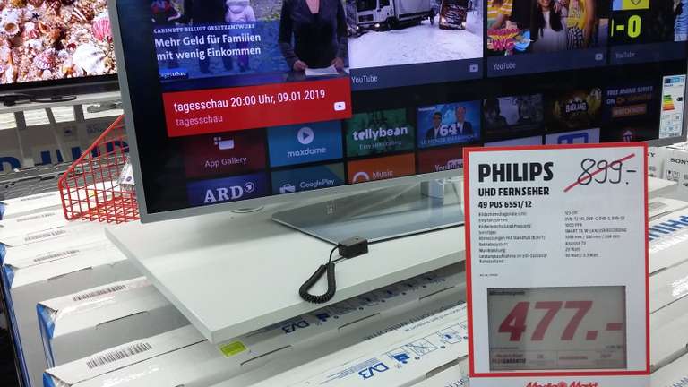 LOKAL Media Markt Flensburg Aussteller Philips TV 49PUS6551 100HZ Panel Direct LED Modell von 2016