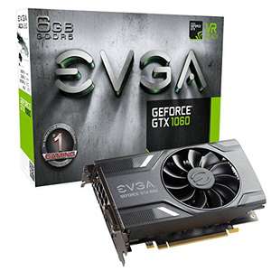 [Amazon.es] EVGA GeForce GTX 1060 GAMING, ACX 2.0 (Single Fan), 6GB GDDR5, DX12 OSD Support (PXOC) Grafikkarte 06G-P4-6161-KR