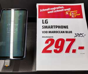 LG V30 in blau, lokal Mediamarkt Köln-Marsdorf nächstbester Preis bei Geizhals.de 379.-€