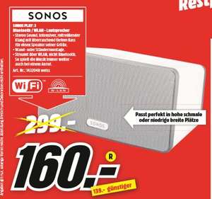 [Regional Mediamarkt Kassel] SONOS Play:3 - Multiroom Lautsprecher / Smart Speaker weiß für 160,-€