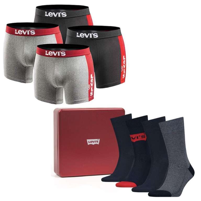 Levi's Blitzangebote: Boxershorts (3er Pack für 18,99€ / 4er Pack für 24,99€) bzw. 4x  Socken in Geschenkbox für 9,92€ - nur heute!