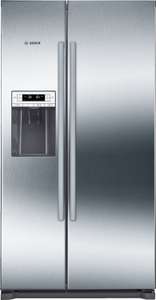 Side-by-Side-Kühlschrank Bosch KAD90VI30 (370l Kühlen, 151l Gefrieren, NoFrost, Wasser- und Eiswürfelspender, Edelstahl, 42 dB)