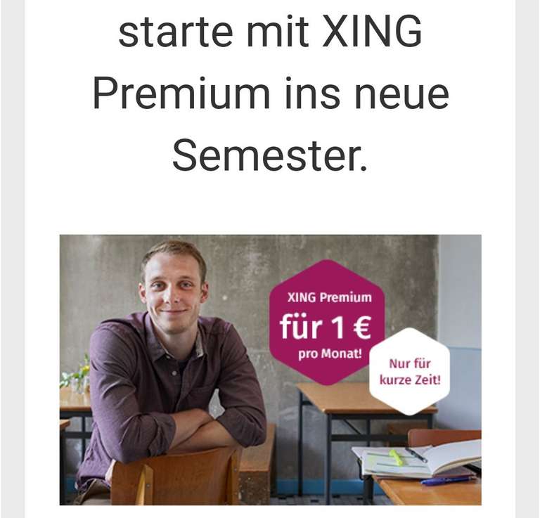 [Studenten] XING Premium für 1 Euro im Monat