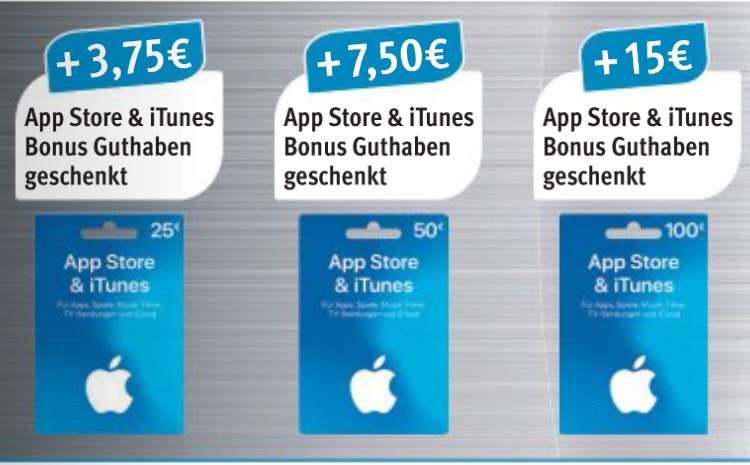 15% extra AppStore & iTunes Guthaben sichern