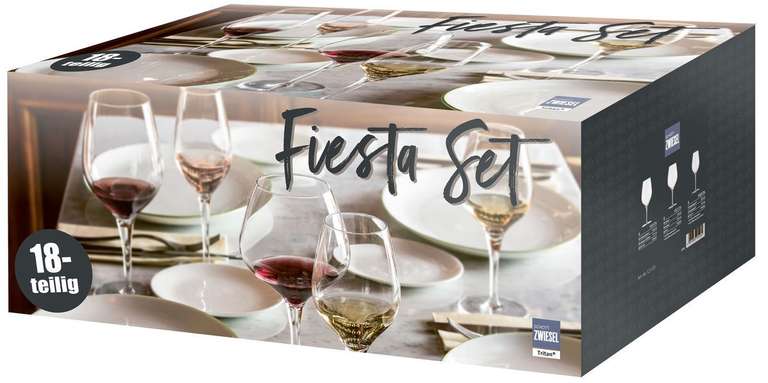 18-tlg. Glas-Set (6 Rotwein-, 6 Weißwein-, und 6 Sektgläser) Schott Zwiesel Kelchglas-Set Fiesta