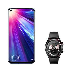 HONOR View 20 - 128GB Smartphone (6,4 Zoll, 4000mAh, Dual-SIM, Android 9.0) + Honor Magic Watch + HONOR Protective Cover