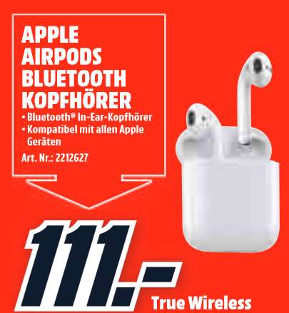 [Lokal: Media Markt Amberg am 28.04. 13-18 Uhr] Apple AirPods 1st gen | iPhone SE 32GB @199€ | Dyson V8 Absolute @299€ u.a.