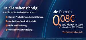 do.de Aktion: .de Domain für 0,96 € im ersten Jahr, danach 4,68 € / Jahr