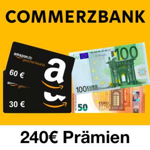 Commerzbank Girokonto mit bis zu 240€ Prämien (60€ Eröffnungs- & 100€ Nutzungsbonus + 80€ KWK) - bedingungslos kostenlos ohne Geldeingang