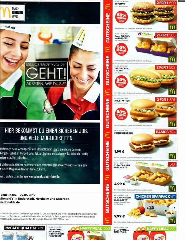 McDonalds Gutscheine / Coupons [Lokal DUD, NOM & OHA]