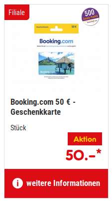 [Netto-MD] 50 € Booking.com Geschenkkarte mit 500 DeutschlandCard-Punkten