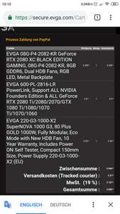 EVGA Bundle RTX2080 + 1000W Netzteil)