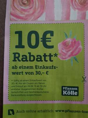 10 Euro Rabatt ab 30 Euro [lokal - Pflanzen Kölle]