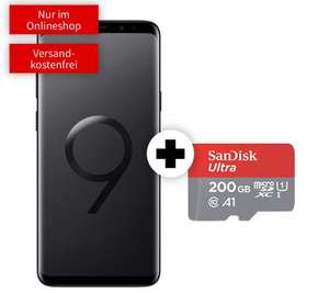 Samsung Galaxy S9 Plus und SD SanDisk Ultra A1 200GB im Debitel Vodafone (2GB LTE, Allnet) mtl. 16,99€ und einmalig 49€
