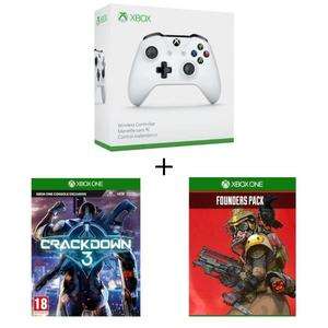 Xbox Wireless Controller weiß + Crackdown 3 + Apex Legends Founder's Pack für 54,98 € (Cdiscount)