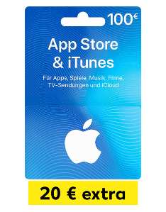 App Store & iTunes 100 Euro Geschenkkarte mit 20 Euro extra [Kaufland]