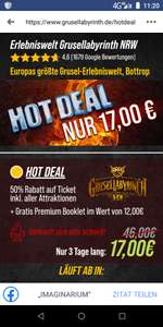 Bottrop - Erlebniswelt Grusellabyrinth NRW - Ticket plus Premium Booklet für 18,90 €