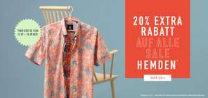 20% Extra Rabatt auf Sale Hemden (auch große Größen) z.B. Baumwoll-Leinen Langarm