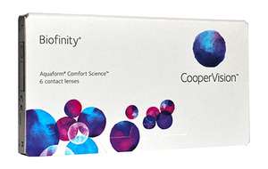 Biofinity Kontaktlinsen Monatslinsen weich 6 Stück (eff. 15,39 € o. 14,72 € durch Fielmann TPG)