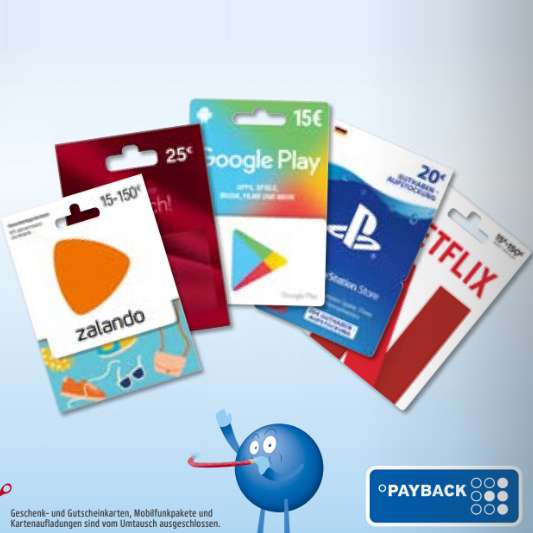 [Rewe & Penny] Dauerhaft Payback Punkte beim Kauf von Geschenkkarten ab 05. August 2019