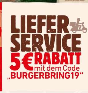 [Burger King] 5€ Rabatt auf die Bestellung via App (Lieferservice)
