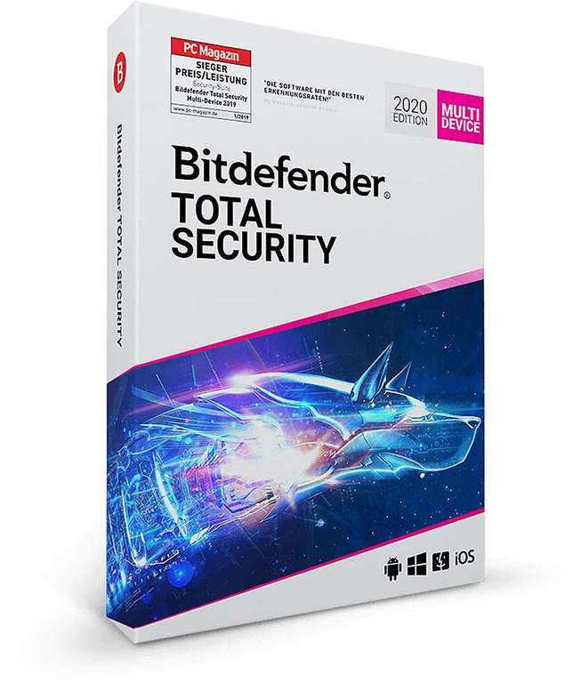 Bitdefender Total Security 2020 – 5 Geräte | 1 Jahr / 365 Tage (Windows PC, macOS, Android & iOS) - Aktivierungscode