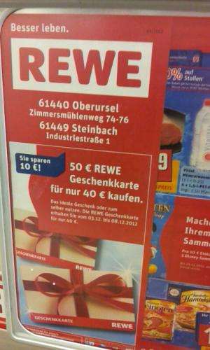 LOKAL - REWE: 50€ Geschenkkarte für nur 40€
