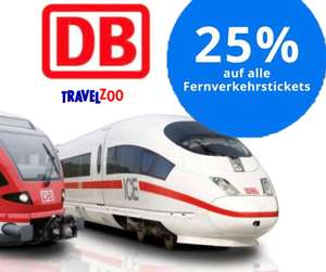 Nur bis Sonntag: 25% Rabatt auf Reisen mit der Deutschen Bahn vom 09.09. bis 24.11.2019 [Travelzoo]