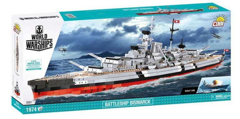 Cobi (3081) World of Warships Battleship Bismarck Limited Edition inkl. Bonus-Code (Lego-kompatibel)