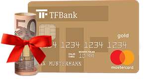 50 € Neukundenbonus für die dauerhaft kostenlose TF Bank Mastercard GOLD (Kreditkarte inkl. Reiseversicherungen) bei Check24