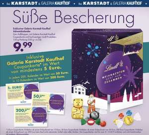 (Karstadt + Galeria Kaufhof) Lindt Adventskalender inkl. Couponkarte im Wert von mind. 5€