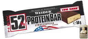 WEIDER 52% Protein Bar 50g Riegel - WEIDER® - Erdnuss-Karamell - 96 Stück = 4 Packungen (à 24 Stück)