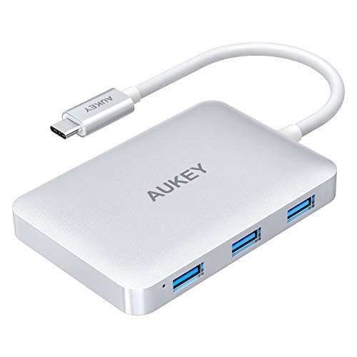 AUKEY USB C Hub (6 in 1) HDMI Port 4K, 4x USB 3.0 Ports und 100W USB C Ladeanschluss (Power Delivery) für 17,99€ [Amazon]