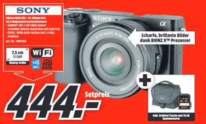 Lokal Mediamarkt Sindelfingen und Umgebung: Sony Alpha 6000 L Kit 16-50mm + Sony Bag Black Tasche + 16 GBSpeicherkarte