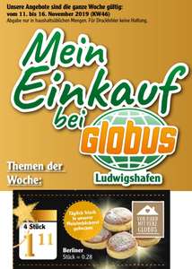 [Globus Ludwigshafen ab 11.11.] 4 Berliner für 1,11€
