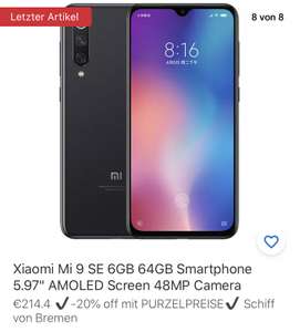 Xiaomi Mi 9 SE 6GB 64GB Smartphone 5.97" AMOLED Screen 48MP Camera