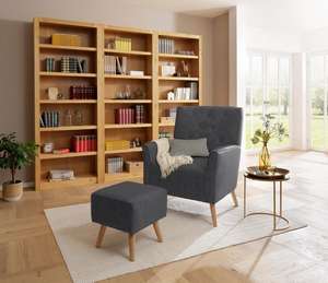 20% Rabatt auf alle Möbel von Home affaire: Sessel Michigan + Hocker in grau für 160€ statt 180€