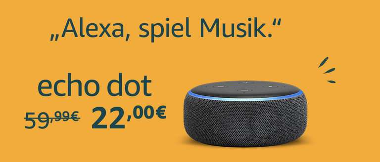 Amazon Echo Dot (3. Gen.) Intelligenter Lautsprecher mit Alexa, Anthrazit Stoff (Prime)